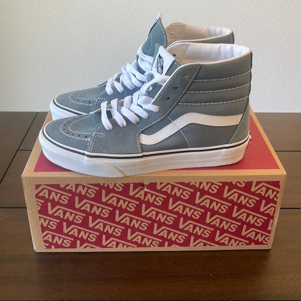 Brand New Vans high tops light blue/gray boys 5.5